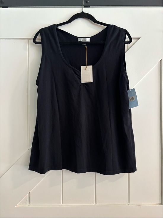 Caslon Tops - Caslon Nordstrom Black Ruched V Neck Tank Top 2X Plus Rayon Blend NWT